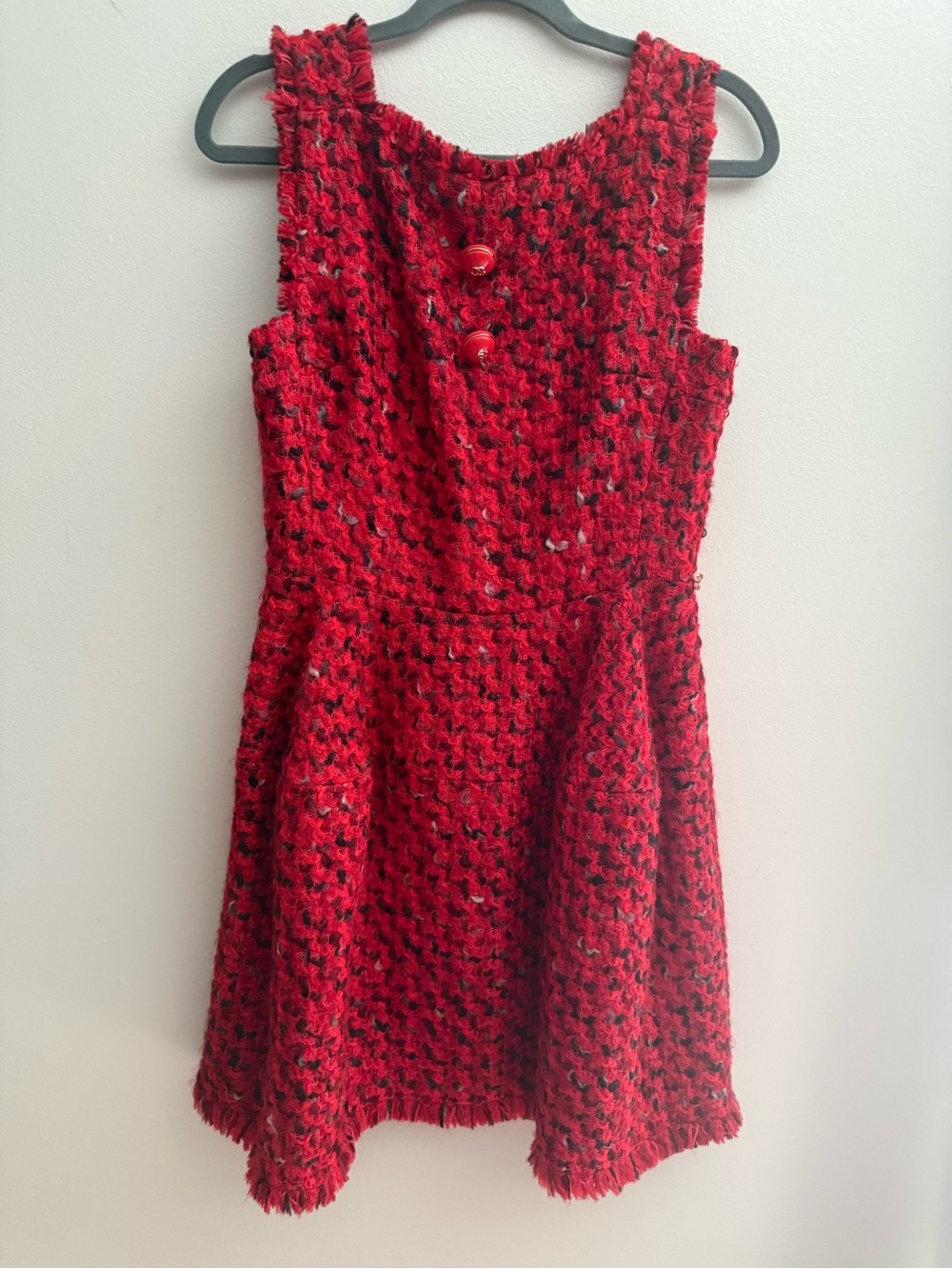 CHANEL Red Tweed Mini Dress - Size 38 or US 4